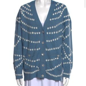 Chanel Women's Blue Pearl cashmere  Cardigan Sweater